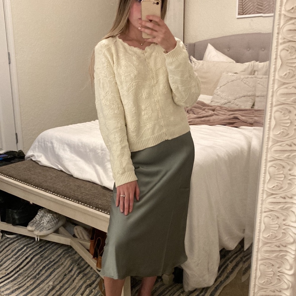 All:Row pistachio green slip skirt - Picture 3 of 14